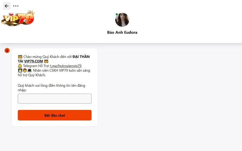 Chat live trực tiếp với nhân viên nền tảng